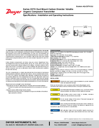 Thumbnail of document Manual - CDTV Carbon Dioxide/Volatile Organic Compound TransmitterCDTV